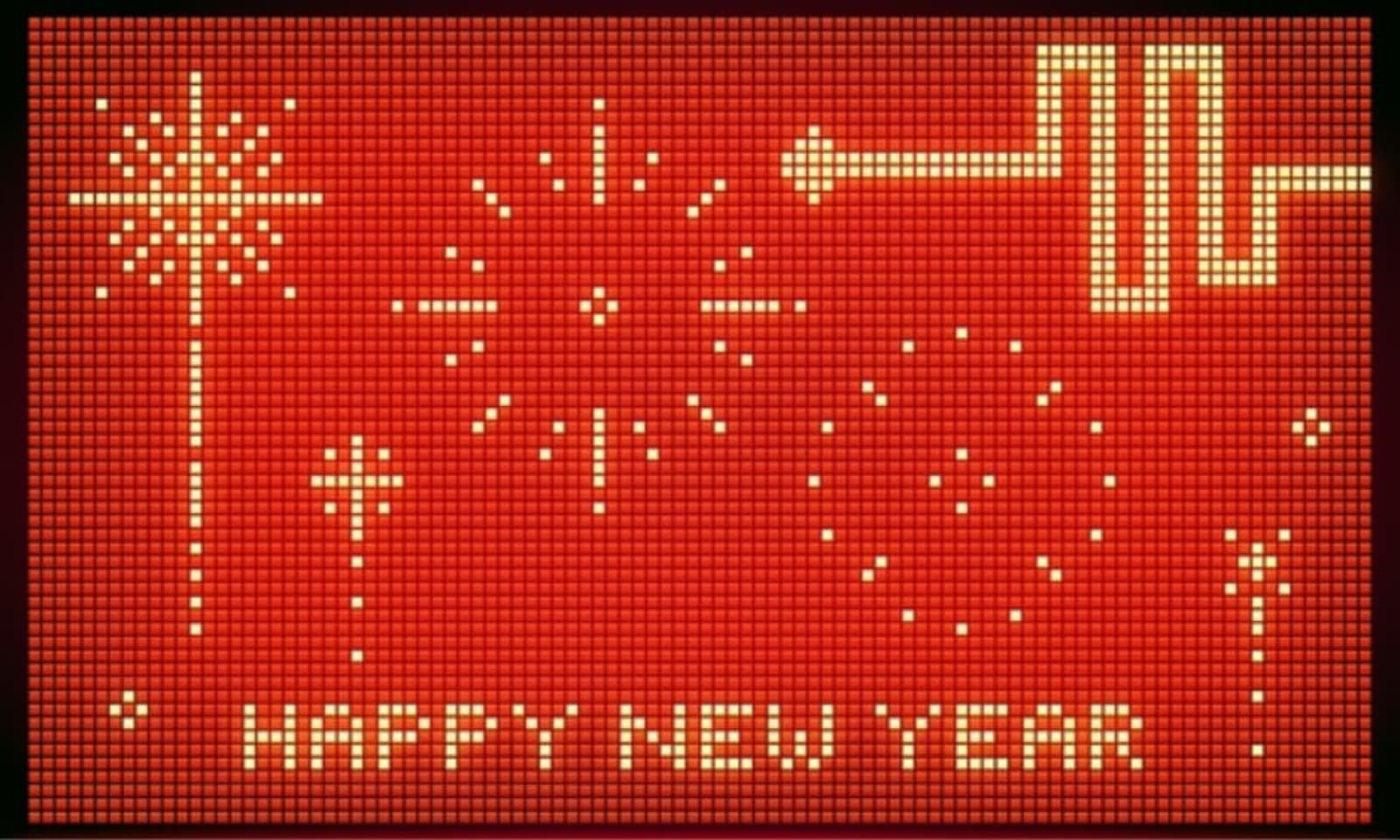 Huge LED Happy New Year sign