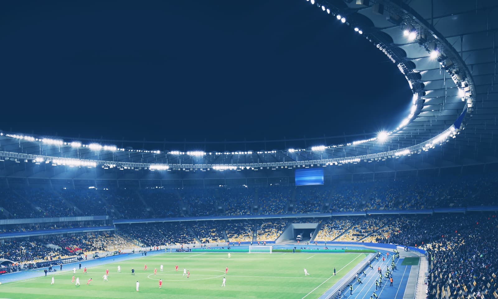 football stadium with led screen