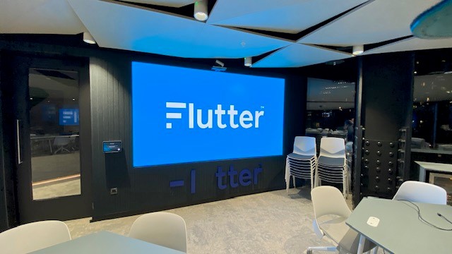 Flutter UK & Ireland, London HQ sign