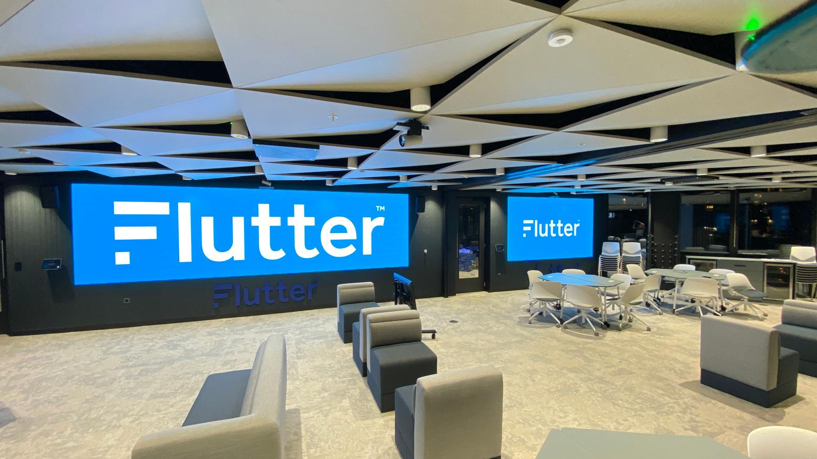 Flutter UK & Ireland, London HQ sign