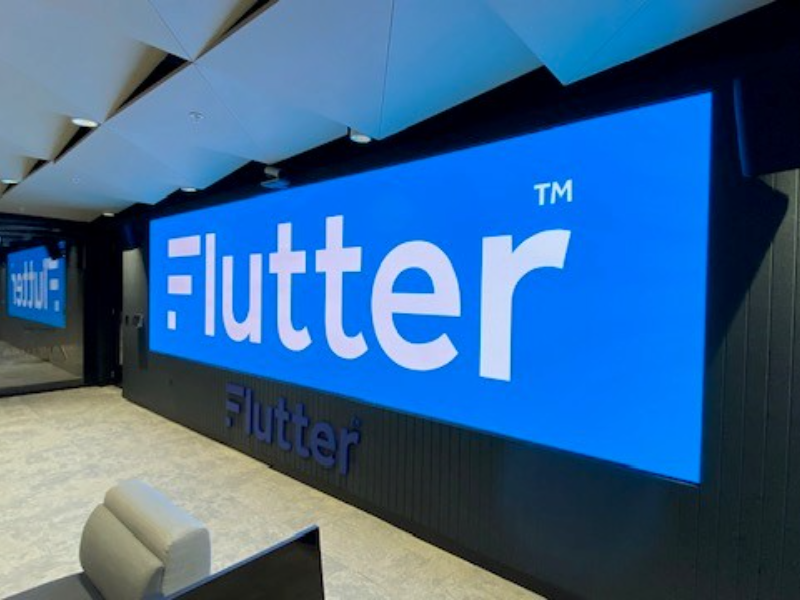 Flutter UK & Ireland, London HQ sign